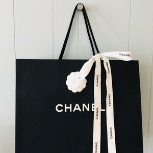 Chanel Iconic Paper Shopping Bag 12x9x5 & Ribbons